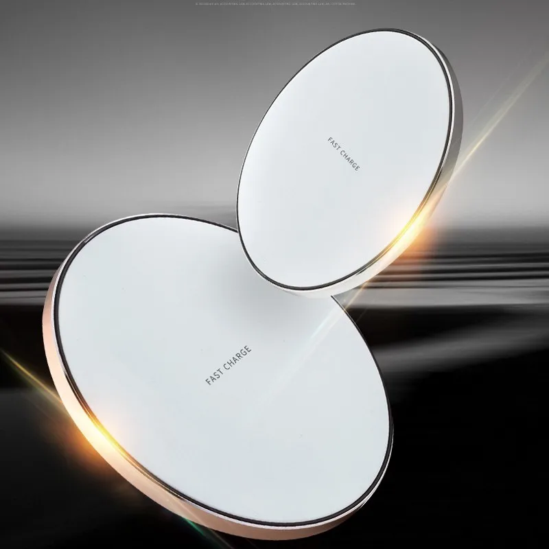 

10W Qi Wireless Charger for iPhone X/8/8 Plus/Samsung Galaxy Note 8/S9/S9+/S8 Ultra Thin Slim Aluminium Alloy Fast Charging Pad