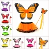 Adorable girl 3 pc soft butterfly wing with tutu skirt and wand size