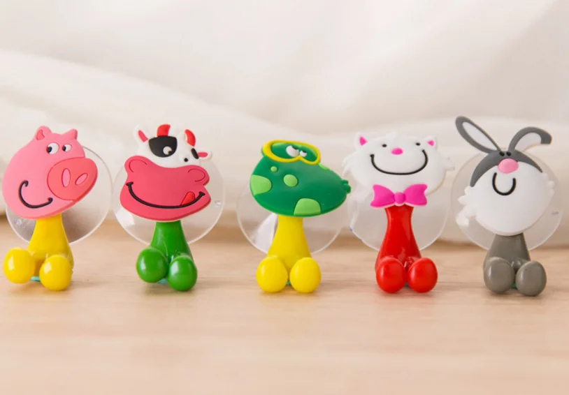 Cute Animal Toothbrush Holder With Suction Cup For Wall In Bathroom