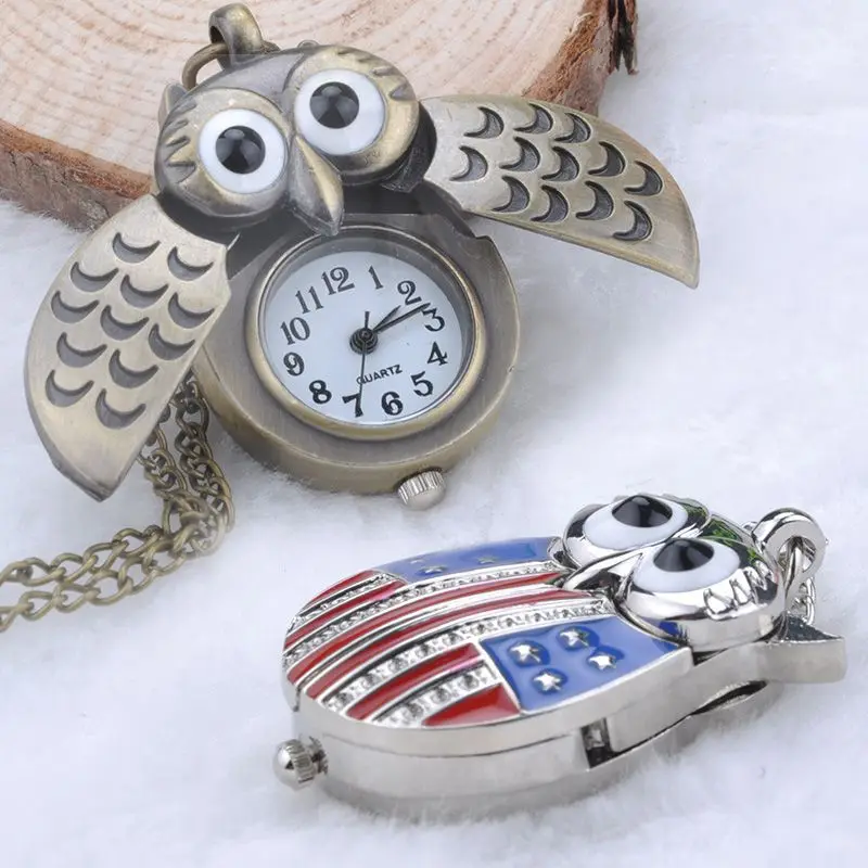 

Valentine's Day Gift Unique Women Necklace Watch pocket Watch 2 Style Owl Watch