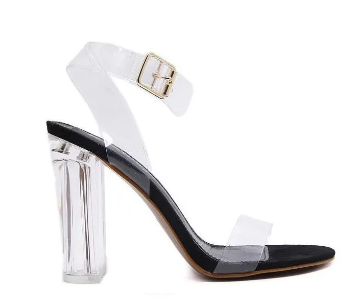 square clear heels
