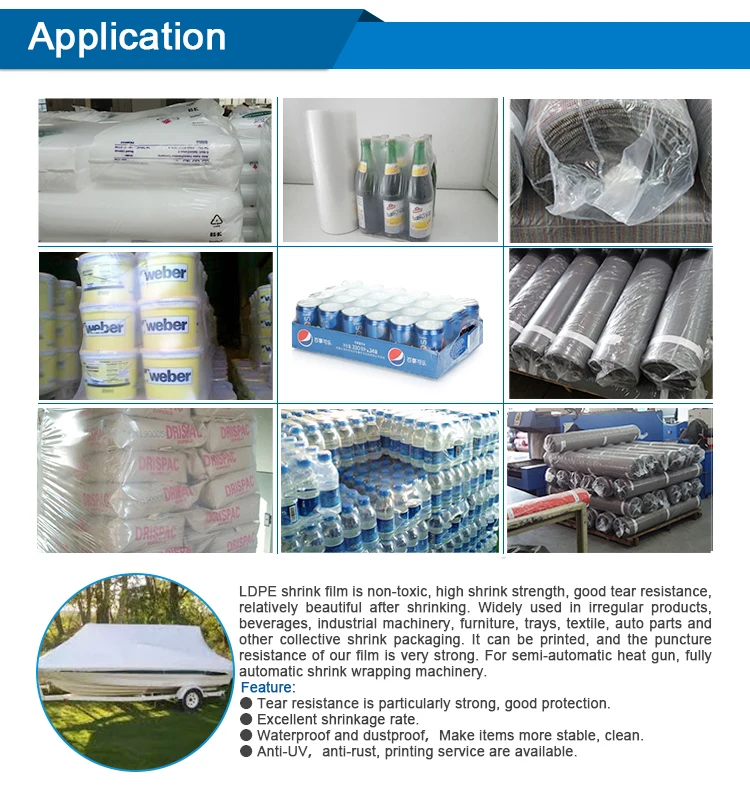 China made ldpe shrink film wrap with printing for bottle beverage gold supplier with Professional Technical