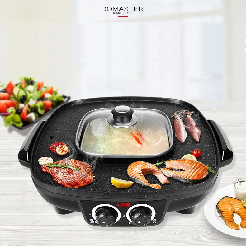 Electric Nutril Hot Pot With Grill Easy To Roasting And