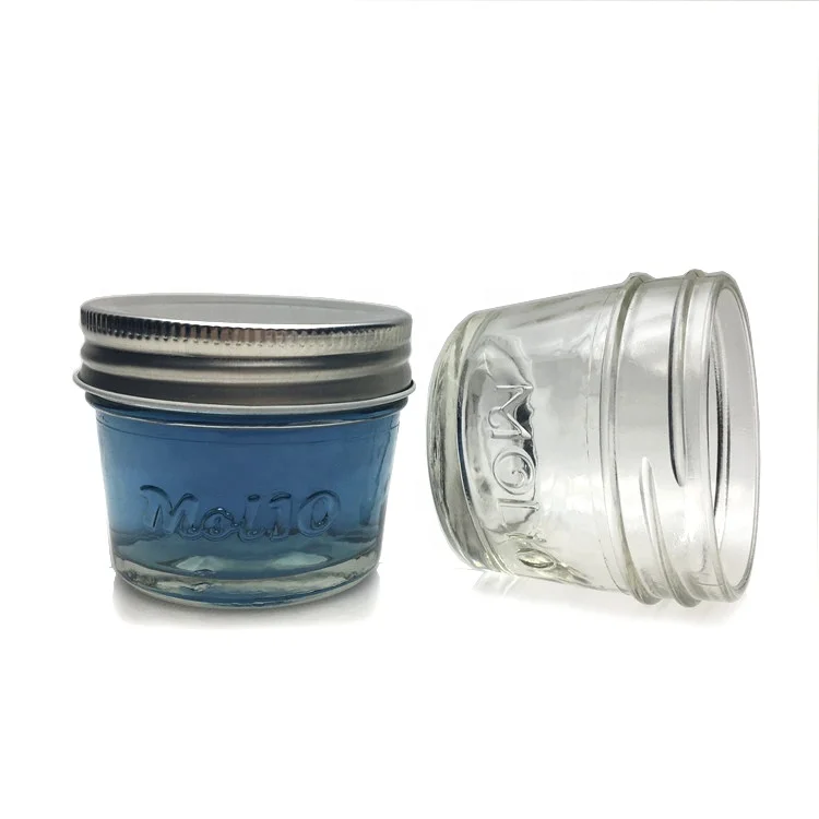 

100ml Embossed frascos de vidrio food glass storage jar with lid, Clear
