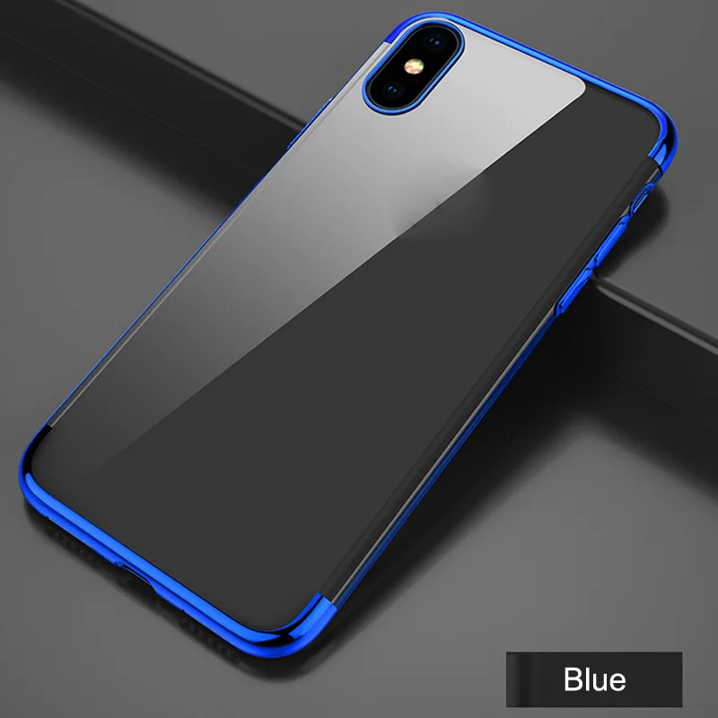 Plating tpu Transparent phone Case for iPhone For Huawei For Samsung for Xiaomi For Vivo for Opp0 protective Cover