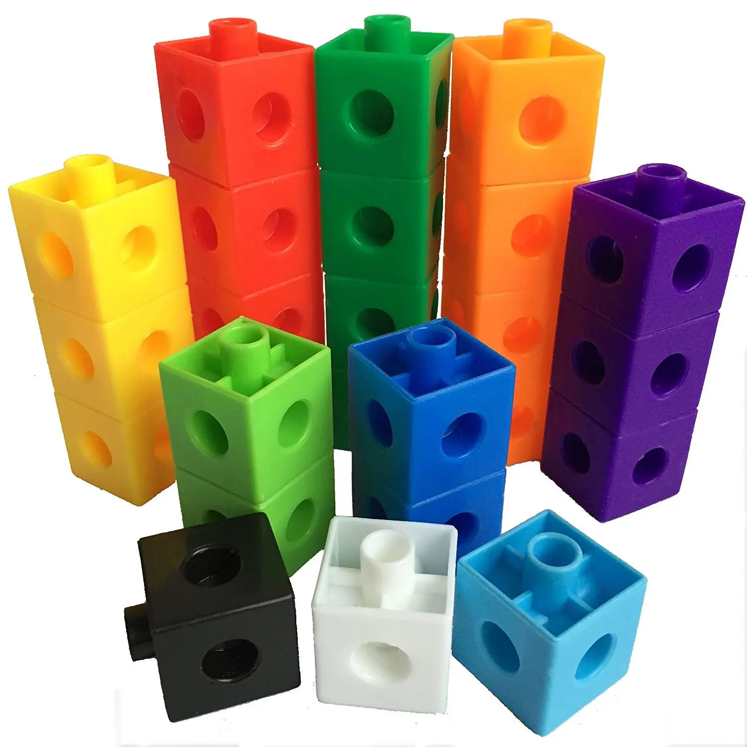 100 Pieces Snap Cubes Interlocking Math Learning for Kids Teaching Materials 