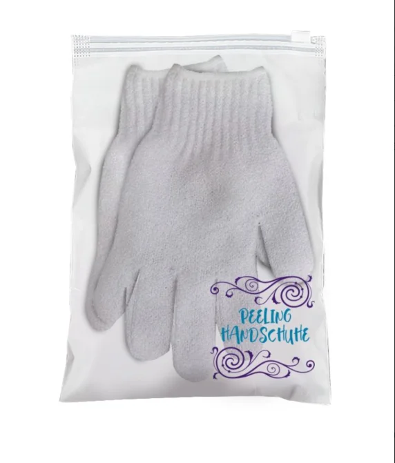 

Nylon white exfoliating scrubber five finger glove