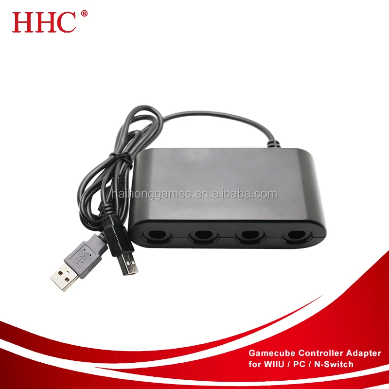 Improved Version No Driver Need And Easy To Use Pc Switch Gamecube Controller Adapter Super Smash Bros Gamecube Adapter For Wii U 4 Port Black Gamecube Adapter Adapters