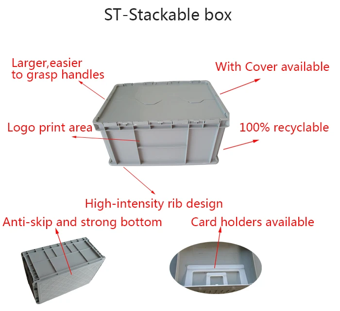 Qs Industrial Large Nest Stackable Plastic Totes Plastic Container