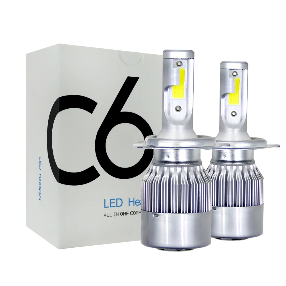C6 LED Car Headlights 72W 8000LM COB Auto Headlamp Bulbs H1 H3 H4 H7 H11 880 9004 9005 9006 9007 Car led fog head lights lamps