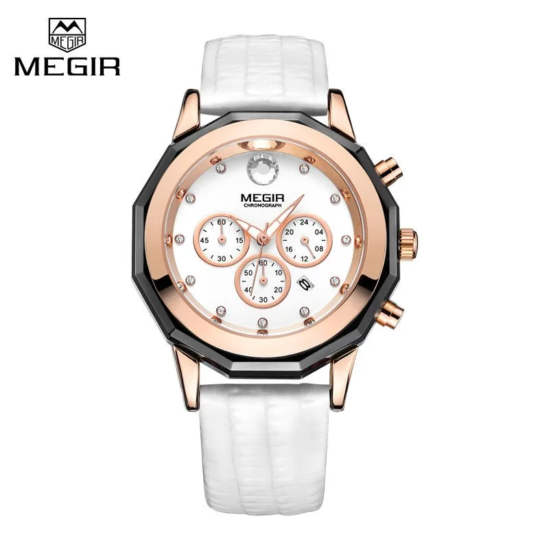 

Megir Chronograph Watches Women Fashion Casual Watch Luxury Brand Quartz Watches Clock Ladies Dress Wristwatch Relogio Feminino