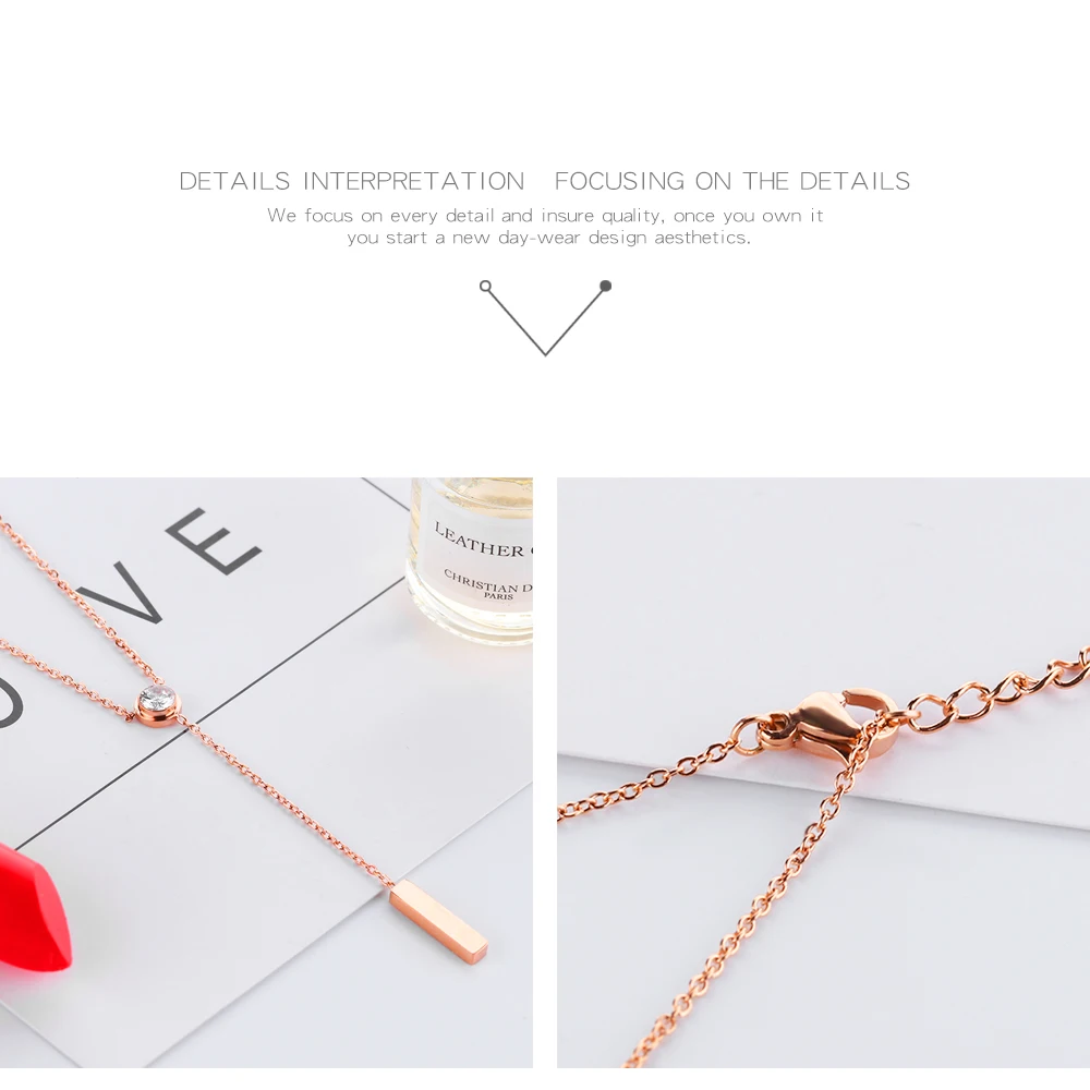 Fashion Jewelry Stainless Steel Long Chain Charm Necklace For Women