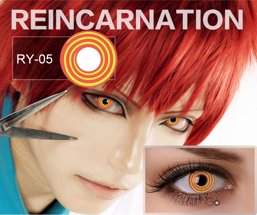 2018 Freshgo Spiral Cosplay Crazy Lenses Costume Eye Contacts For