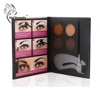 

4 Colors Eyebrow Paint Powder Eyebrow Gel Eye brow Enhancer Makeup Kit With Mirror Makeup Brushes Brow Pomade Tweezer Stencils