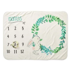 Portable Anti-Pilling Newborn Monthly Milestone Security Blanket Baby
