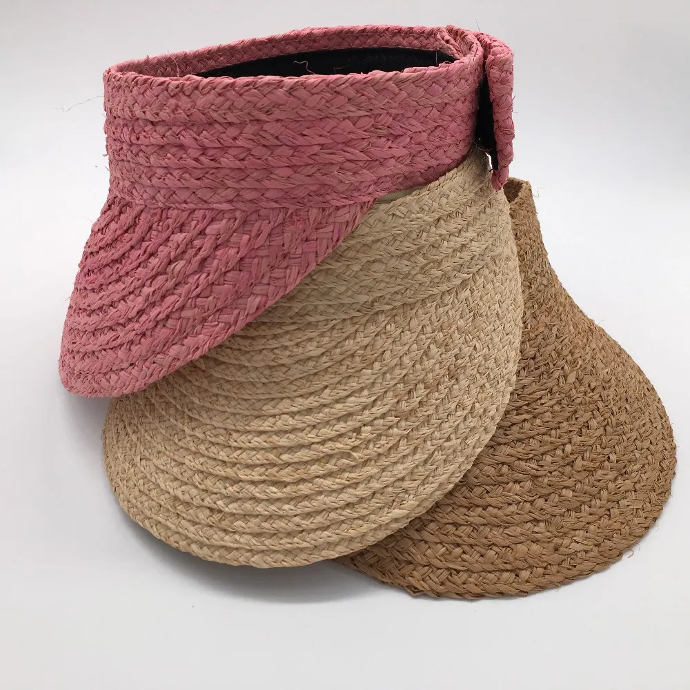 Wholesale Raffia Straw Sun Visor Cap For Beach Travelling Wear Buy
