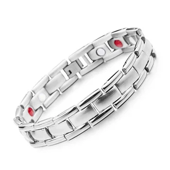 

2017 new silver color bracelet designs germanium bio magnetic stainless steel titanium bracelets, As picture