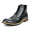 Lace Up Custom Handmade Motorcycle Leather Oxford Boots For Man