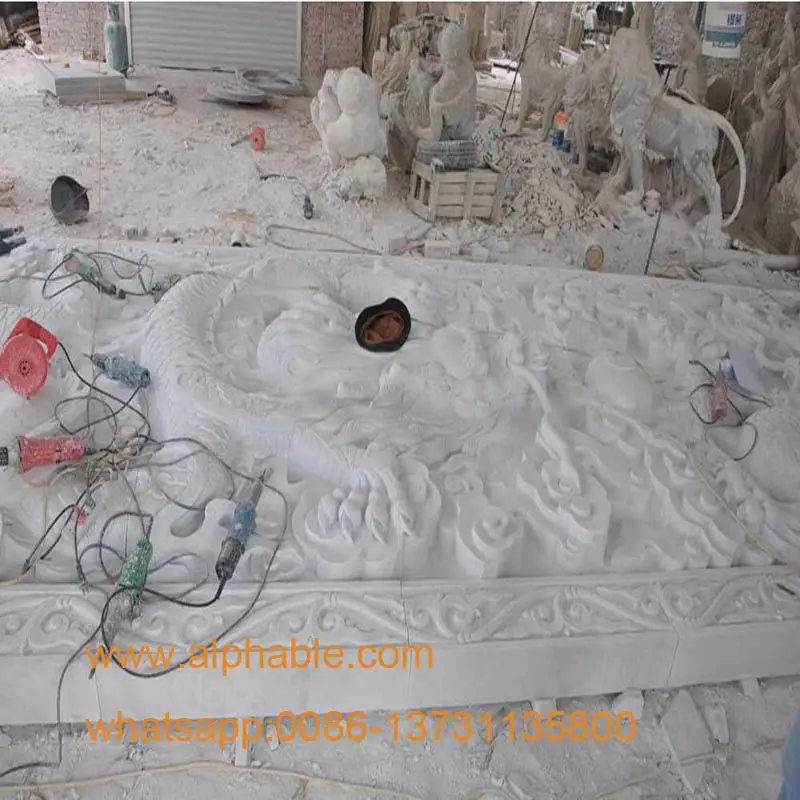 
Building decoration using white marble relief 