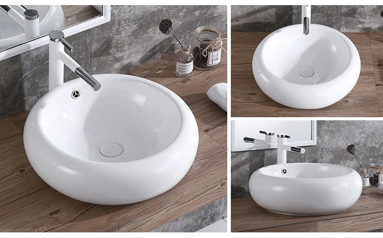 Lavatory ceramic top porcelain round sink