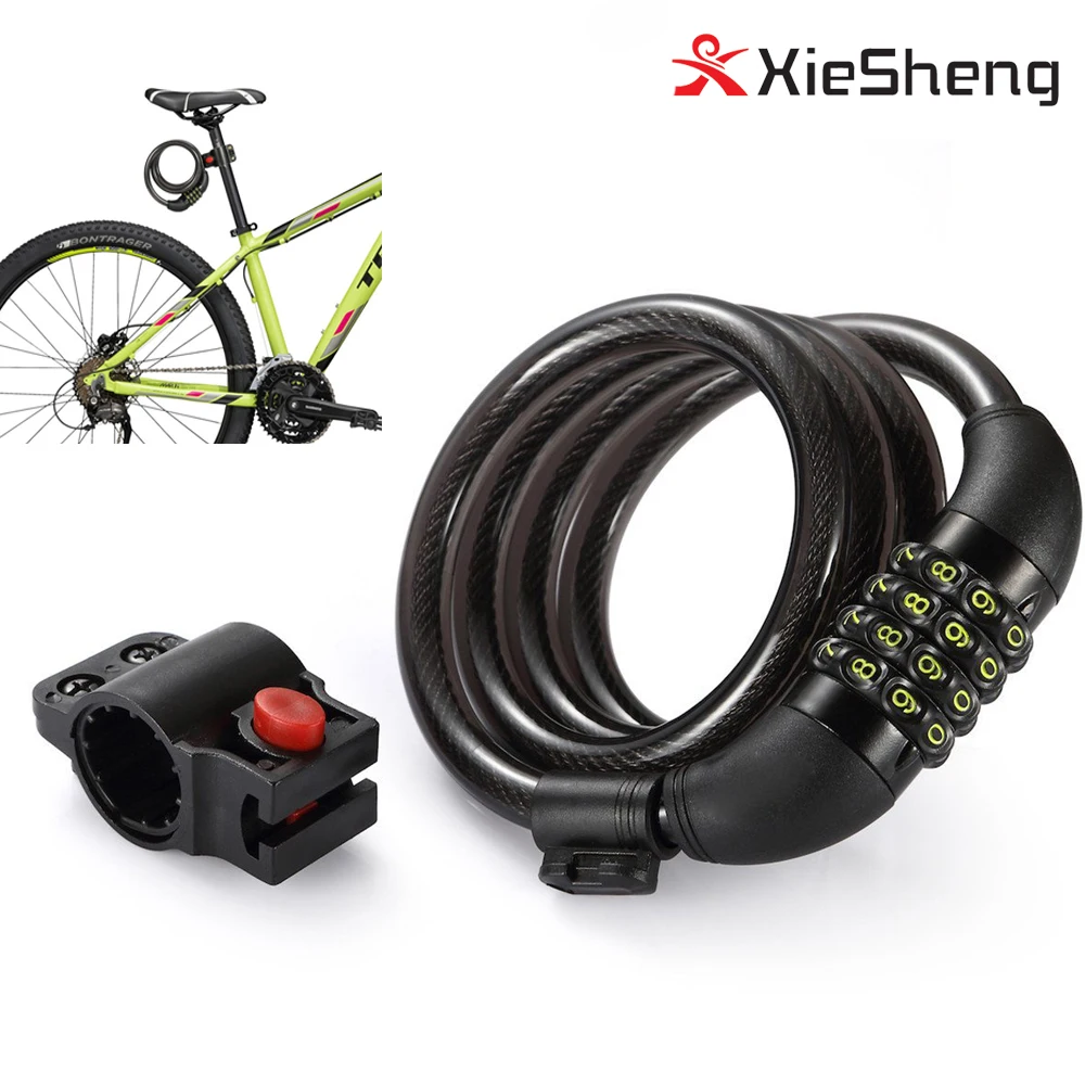 

Bike Luminous Lock 4-Feet Basic Self Coiling Resettable Combination Bicycle cable Locks with Mounting Bracket, Black