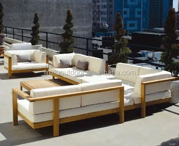 luxury modern design wooden outdoor furniture teak sofa jx-2097