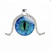 wholesale cat evil Eyes pattern Pendant silver necklace chain