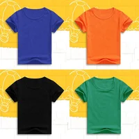 

Wholesale kids 12 colors blank plain o-neck custom logo combed cotton children's T-shirt