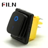 waterproof t85 ON OFF rocker switch 30A/16A 250V 4 pin with red blue yellow 12v led Black painting cover