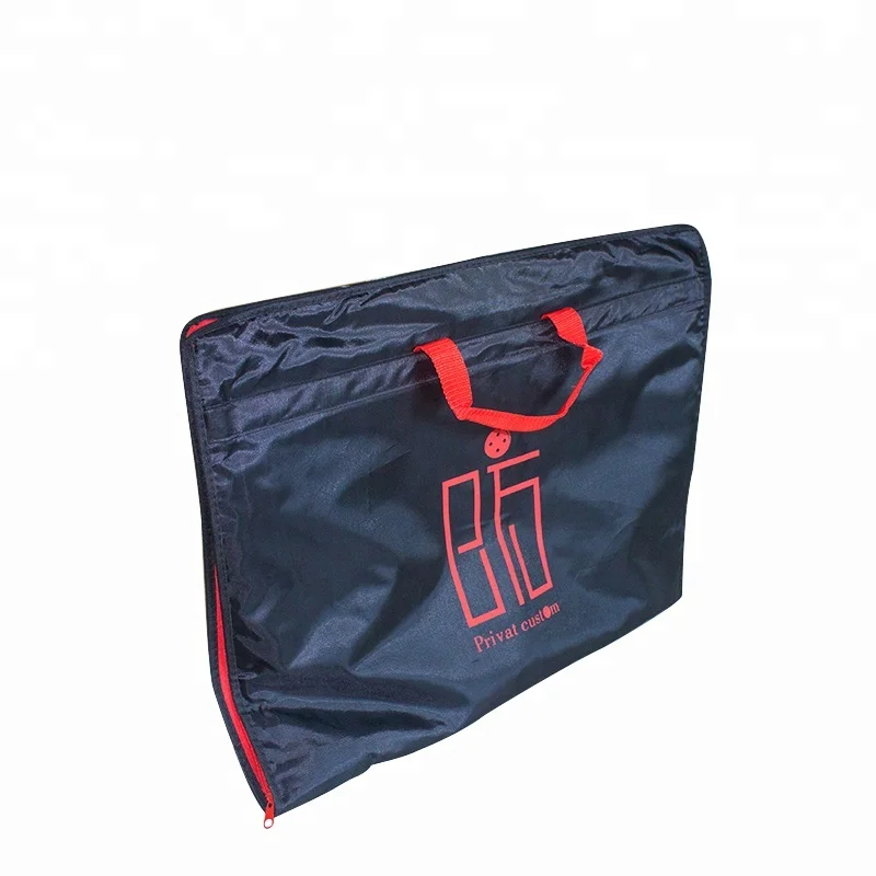 

Custom Black and Red Non Woven Packing Dust Bag, Suit Cover Bag, Suit Bag with Handles, Customized color.