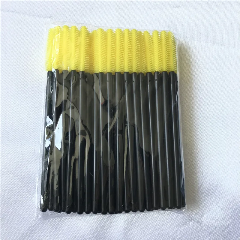 

Wholesale Makeup Brush Plastic Wands Disposable colored silicone Eyelash Brush