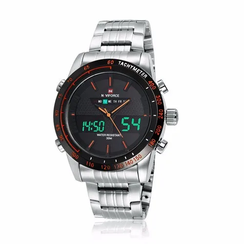 

Naviforce 9024 Men Digital+Quartz Watch Full Steel LED Digital & Quartz Military Sport Waterproof Watch Relogio