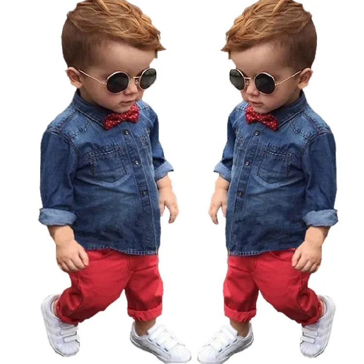 

Export Wholesale Best Price Kids Jeans Children Wear Boys Clothing Set, As picture