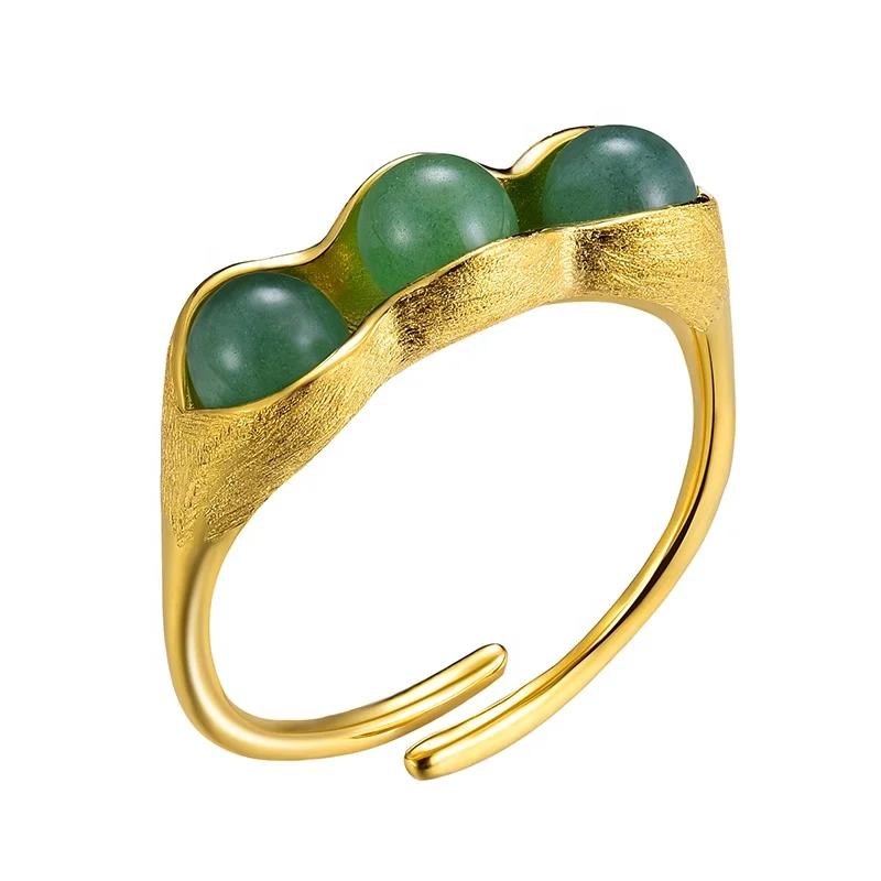 

2023 Silver Peapod latest gold finger ring design