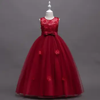 Red Girl New Year's Eve Dresses For 12 Years Old Three-dimensional ...