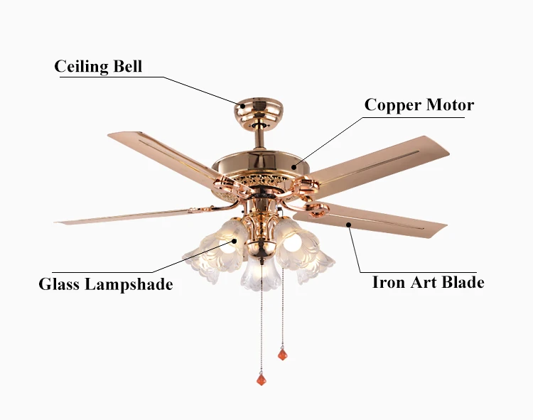 Fancy Design Pendant Fan Lamp Indoor Decorative Ceiling Fan With Light