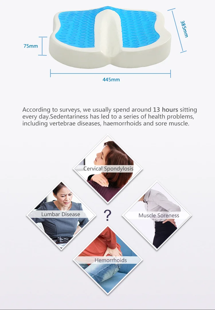 Coccyx Orthopedic Gelenhanced Comfort Foam Seat Cushiongel Memory Foam