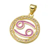 Fashion Pendant Jewelry Enamel Micro Pave Customized Mysterious Number Charm Pendant