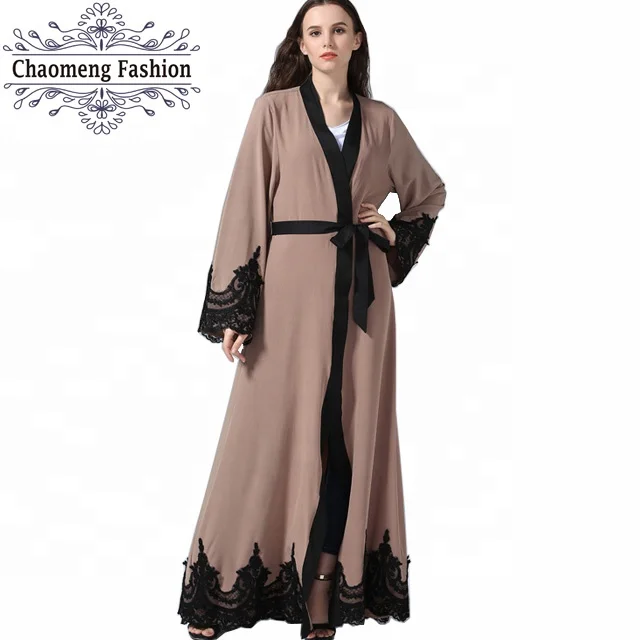 1545#  Traditional Islamic Modest Fashion Clothing Ladies Middle East Open Abaya In Dubai 2018