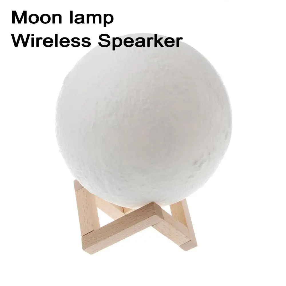 15cm 3 colors 3d moon shaped lamp with wireless speaker