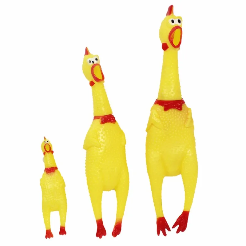 30cm Shrilling Chicken Pet Dog Screaming Squawking Fun Toy Rubber plastic Squeez 