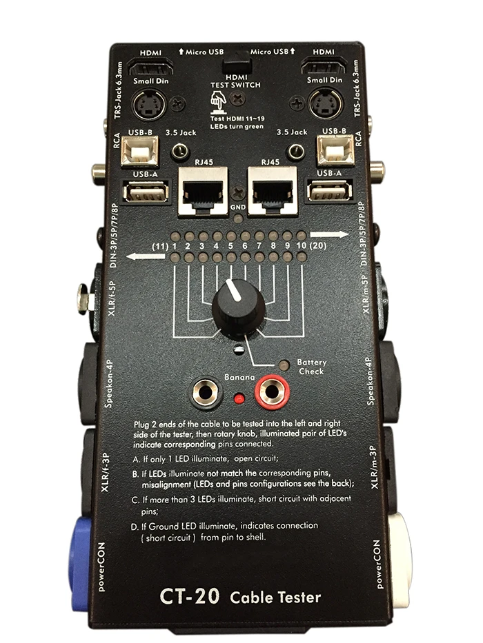 Accuracy Pro Audio Midi Cable Tester With Black Color Ct20 Buy Midi