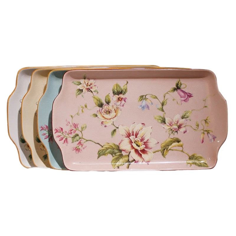

luxury ceramic flower tray bathroom accessory set custom ceramic bath tray
