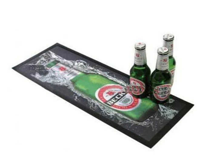 Tigerwings sedex premium colour imprinted promotional bitburger bar runner and bar mat