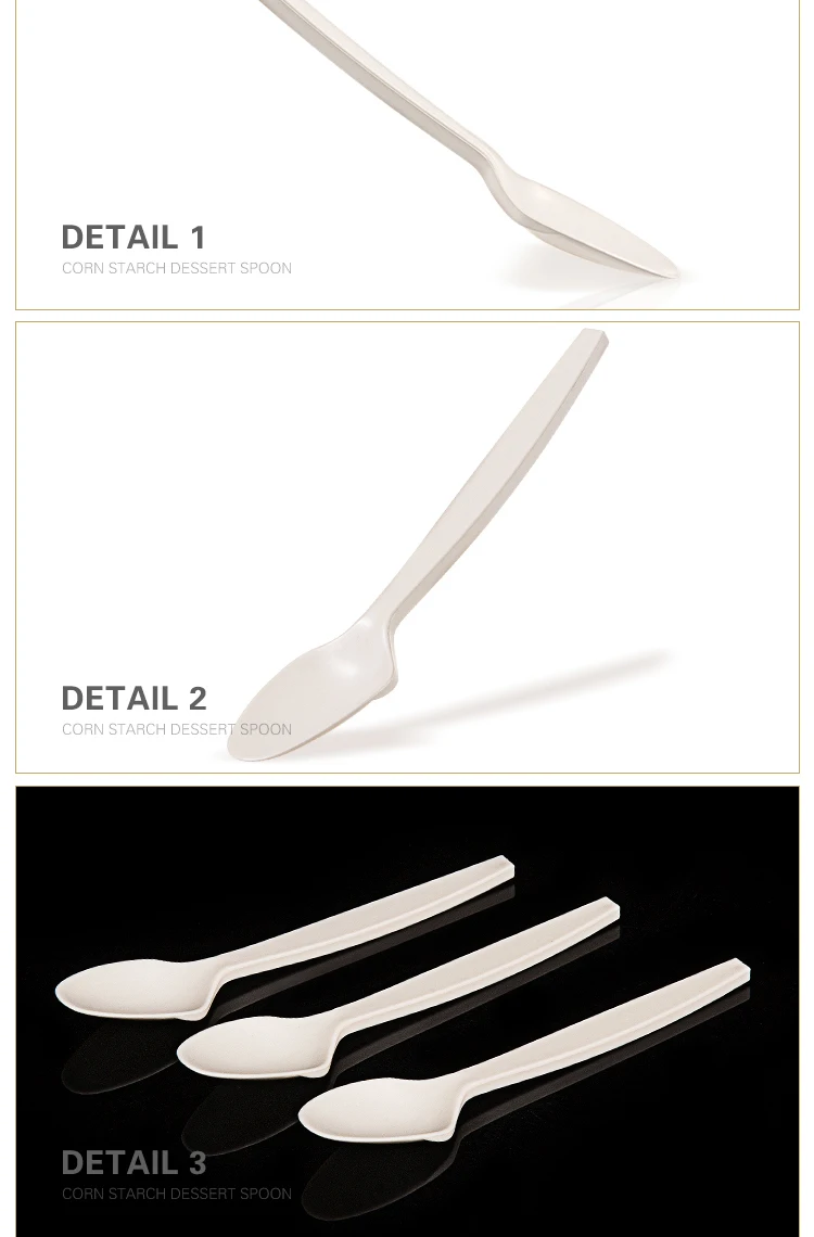 Europe-Pack factory direct biodegradable corn starch 5 inch dessert spoon