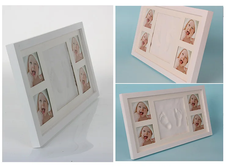 kit for photo frame for newborn baby and picture baby handprint and baby clay