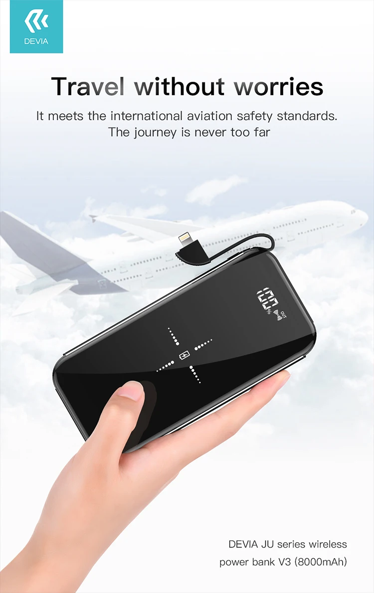 DEVIA new products 8000mah wireless charging mobile charger power bank - ANKUX.COM