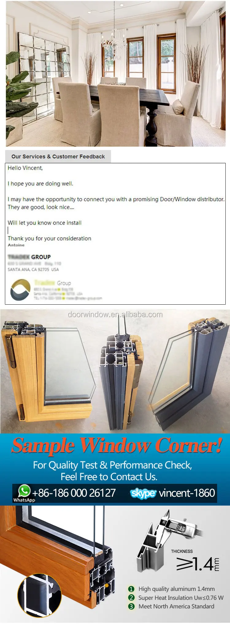 Chinese style inward swing casement aluminium window standard aluminum and door cheap drawing