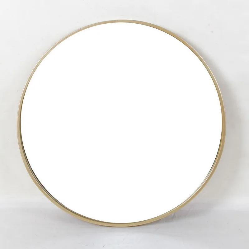 

Modern Handmade Circle Gold Metal Frame Wall Mirror