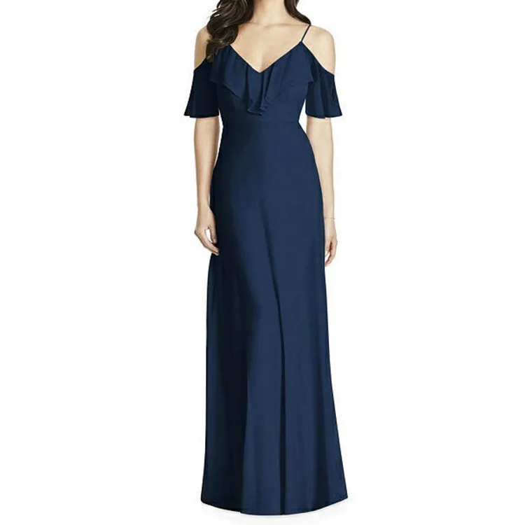 

OEM ladies clothing slip sexy maxi dress chiffon pretty long dress for party, N/a